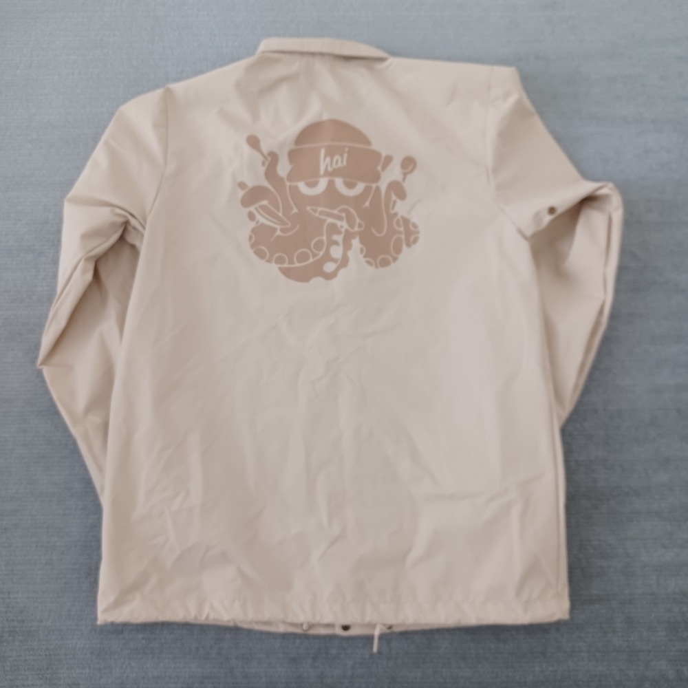 Austin Uchiko Windbreaker Jacket‎ Mens M Beige Front Snap Water Resistant